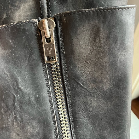 Frye Heath Distressed Moto Style Boots 76286 Size 8.5B - Picture 7 of 13